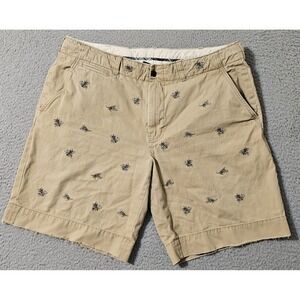 Vtg Polo Ralph Lauren Men's 36 Chino Shorts Embroidered Honey Bee All Over